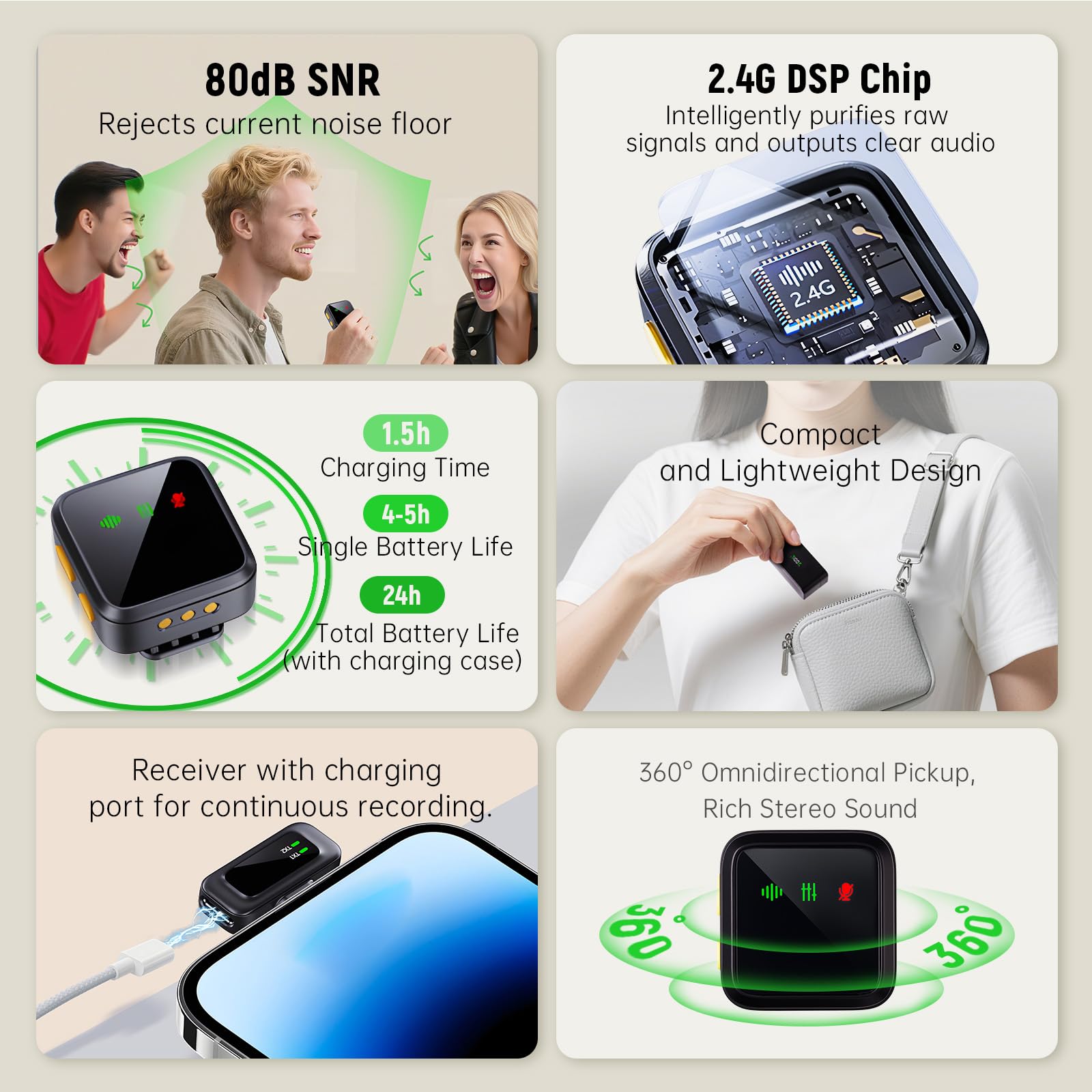 Amazon.com: BeeChip Wireless Lavalier Microphone T40 for iPhone