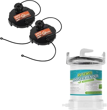 T1020-1 Waste Valve Cap and 5" Extension T1021 Clearview Hose Adapter