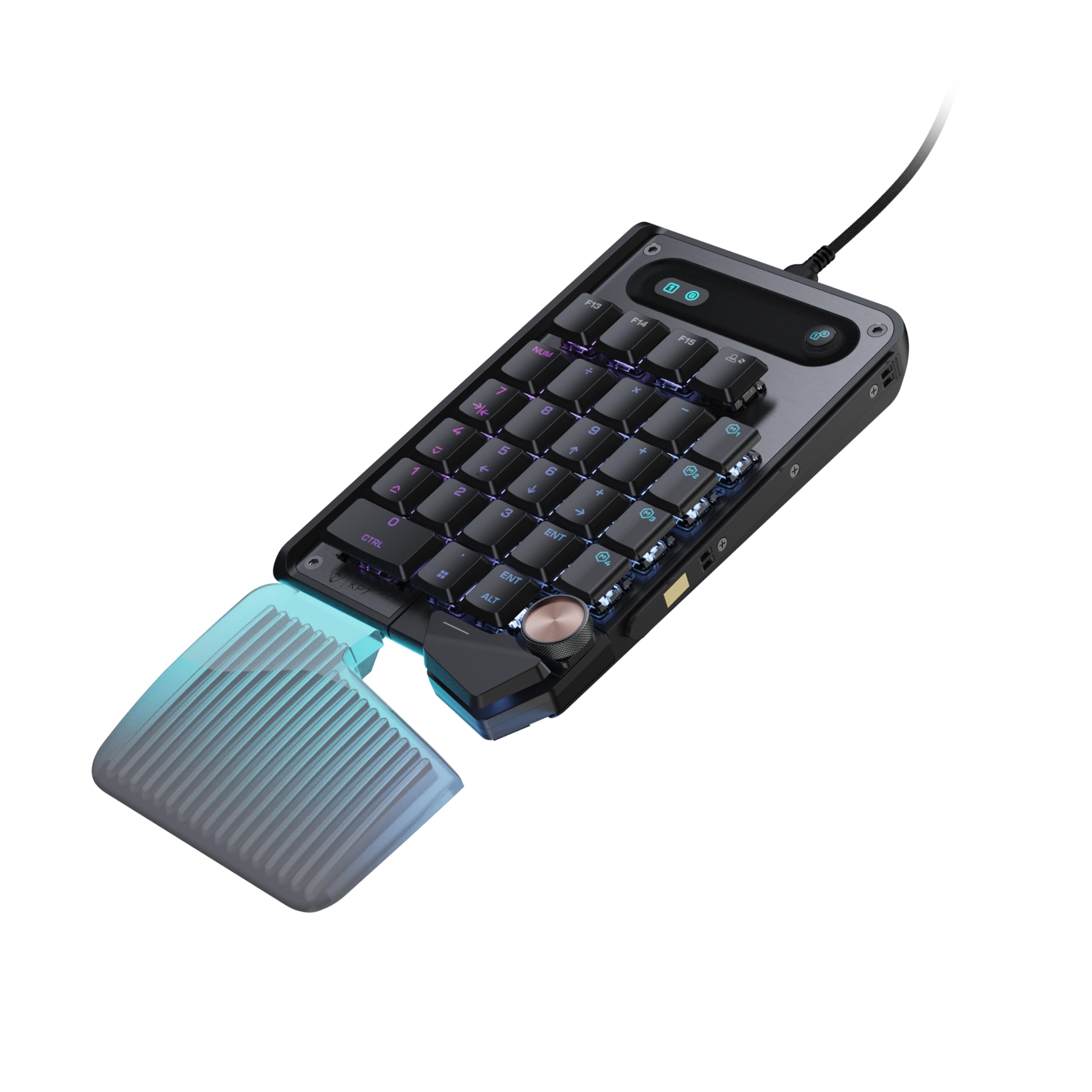 Turtle Beach Command Series KP7 klawiatura gamingowa – kompaktowa konstrukcja, szybki wyzwalacz, przełącznik efektów Halla, programowalne kółko przewijania, szybkość pobierania 8K, nasadki klawiszy