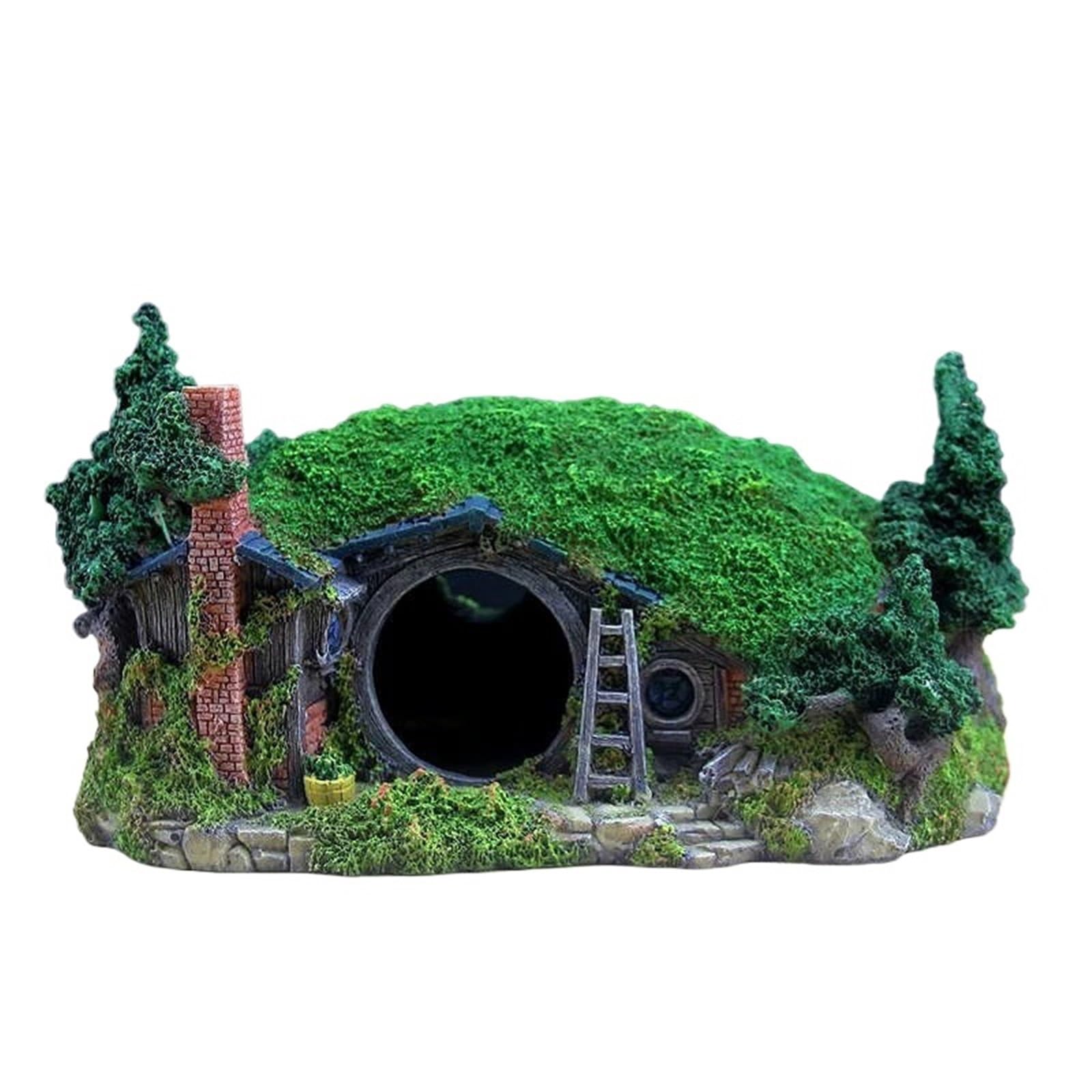 QuxetlRyz Aquarium Tunnel Decoration Resin House Aquarium Rockery Ornament Fish Tank Landscaping Castle