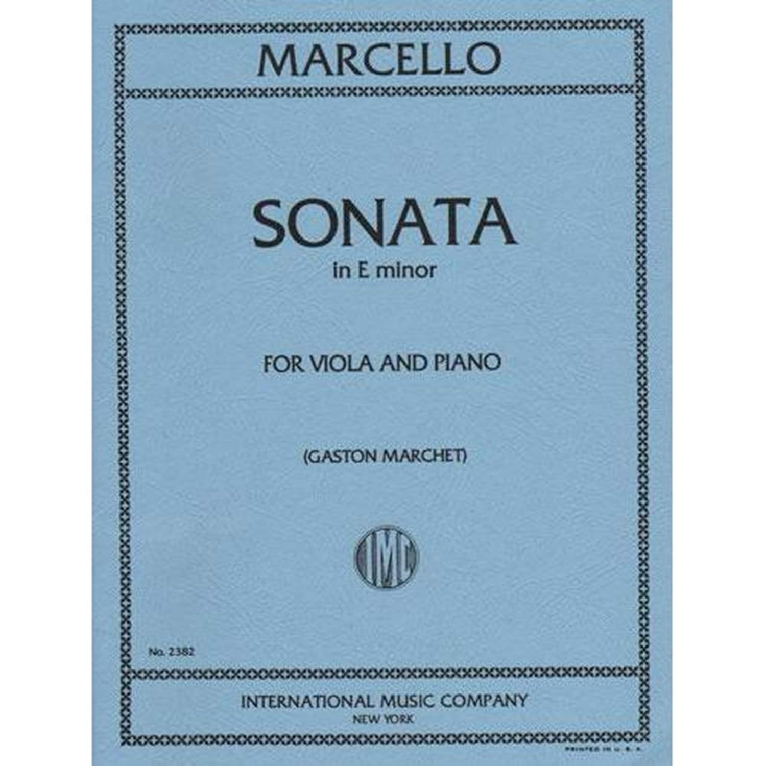 Marcello: Sonata in e minor for Viola and Piano      Sheet music