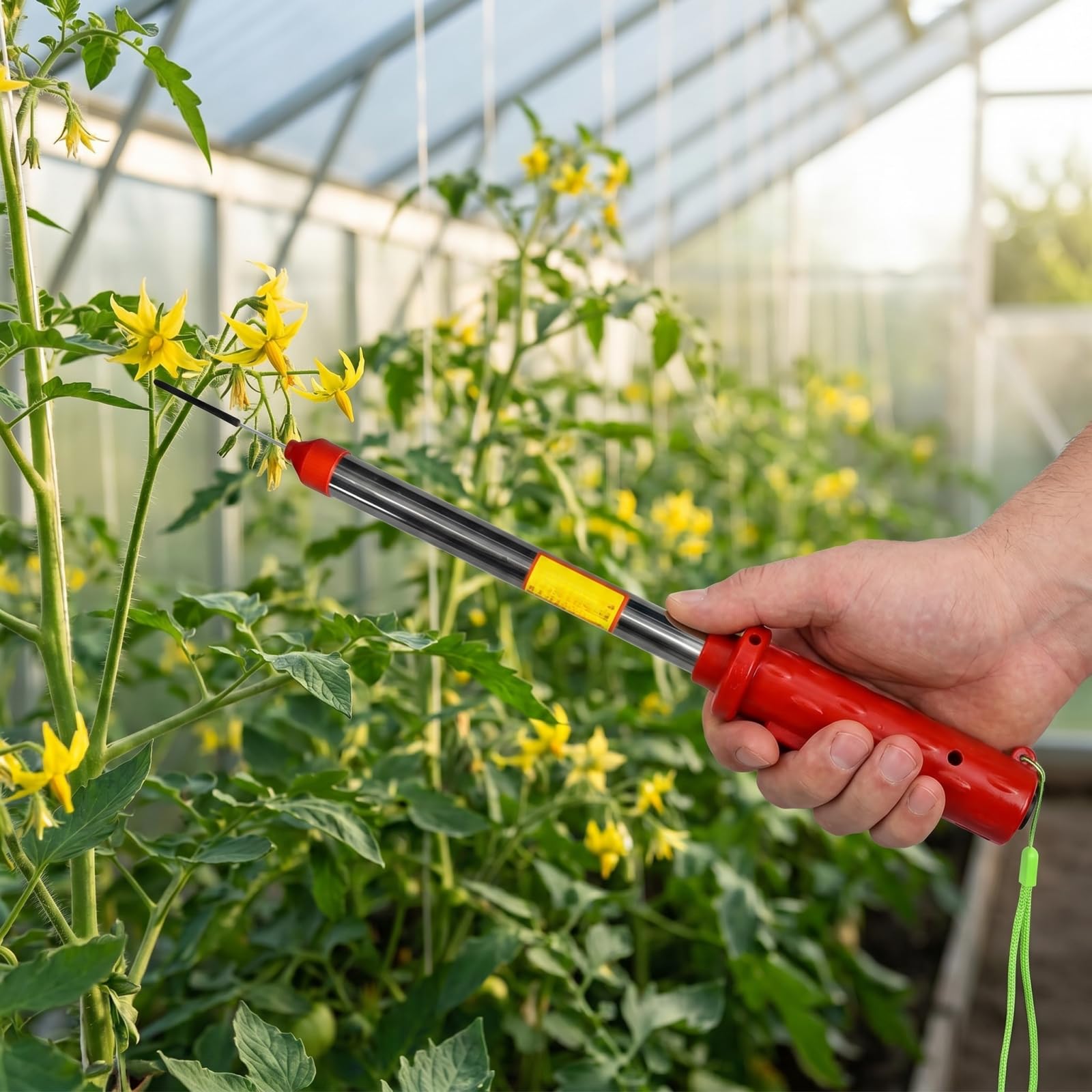 Polinizador Eléctrico Inalámbrico para Tomates, Herramienta De Polinización De Hortalizas con Indicador De Batería, Máquina De Polinización Rápida para Hortalizas De Interior Y De Invernadero.