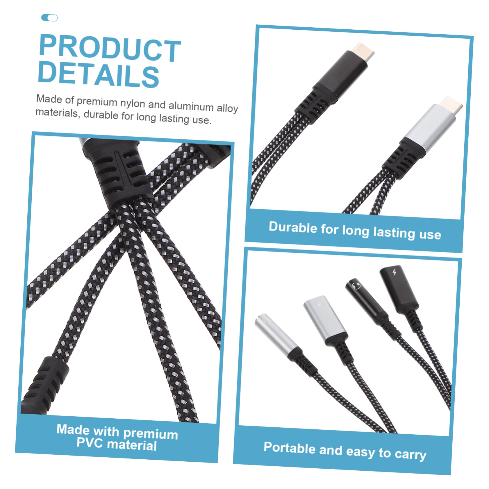 Uonlytech 3pezzi Adattatore Usb c Caricatore e Jack Audio c Compatibile Smartphone e e Materiali Cuffie e