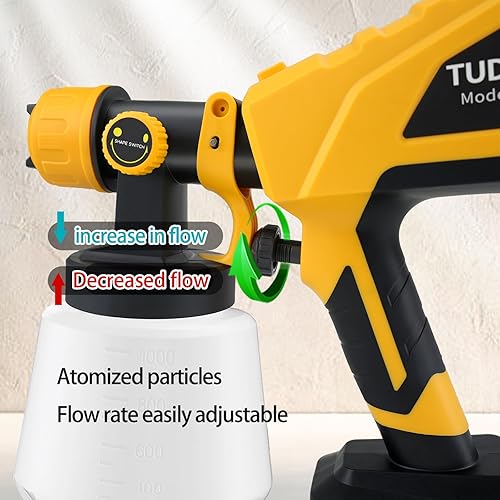 Miniatura 4 de Pistola pulverizadora de pintura, pistola de pintura eléctrica, 3 boquillas y 3 patrones de pulverización con perilla de ancho de pulverización