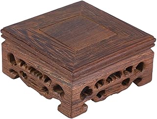 Ejoyous Retro Rustic Wooden Base Small Pedestal Vase Display Holder, Small Wood Display Stand Wooden Plinth for Home Office Decoration