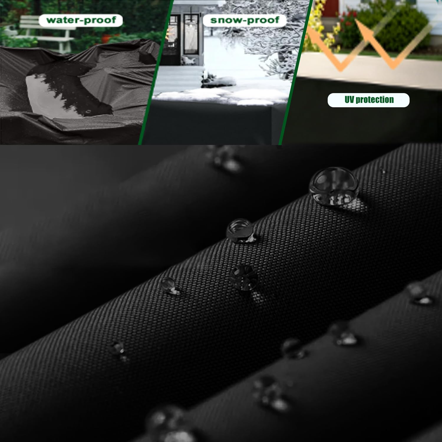 Abdeckung Gartenmöbel Winterfest 250x210x90cm Wasserdicht Gartenmöbel Schutzhülle Anti-UV Gartentisch Abdeckplane Palettenmöbel Abdeckung Gartenstuhl Abdeckhaube, Schwarz