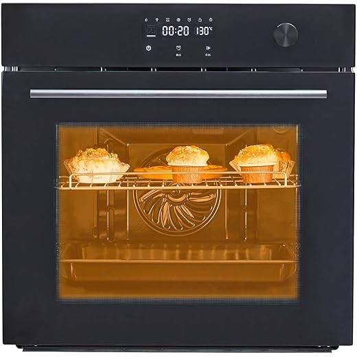 24 Inch Electric Single Wall Oven, 2.5 Cu.ft Built-in Convection System with 8 Cooking Functions in Stainless Steel, Touch Control