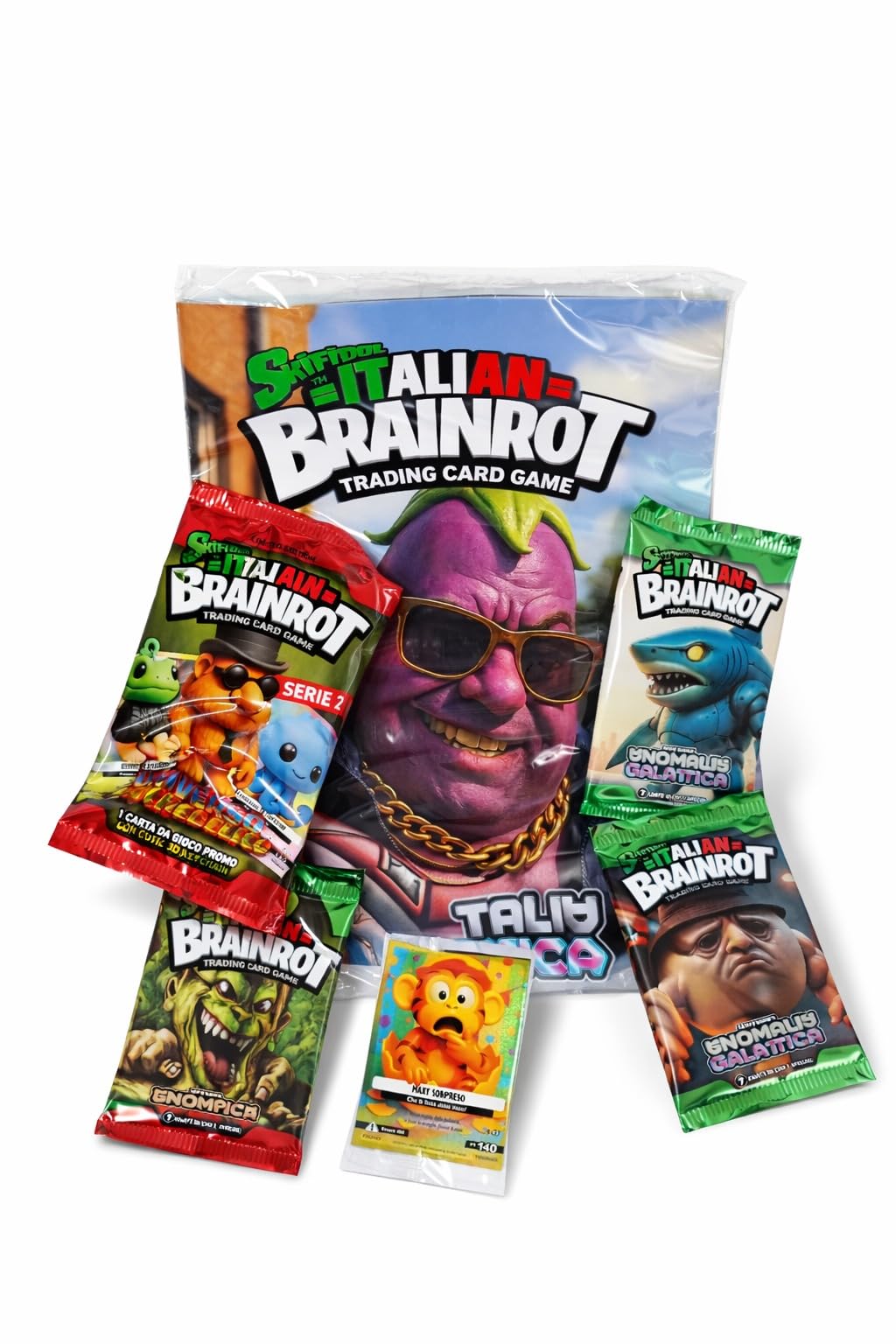 Generico Maxi Uovo Sorpresa Skifidol Italian Brainrot 2026 – Uovo di Pasqua con Album, 2 Cuties 3D, 2 Bustine Carte (14 Carte di cui 2 Speciali) + Carta Promo Maxi Sorpreso