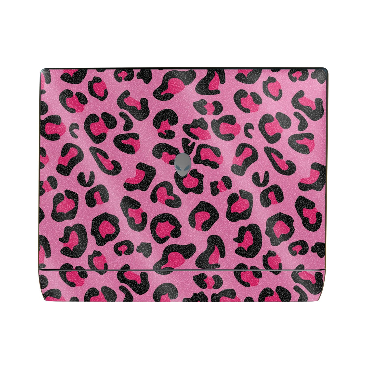 Glossy Glitter Laptop Skin Compatible with Alienware 16 Area-51 (2025) Top Cover Only - Pink Leopard - Premium 3M Vinyl Protective Wrap Decal Cover - Easy to Apply | Crafted in The USA by MightySkins