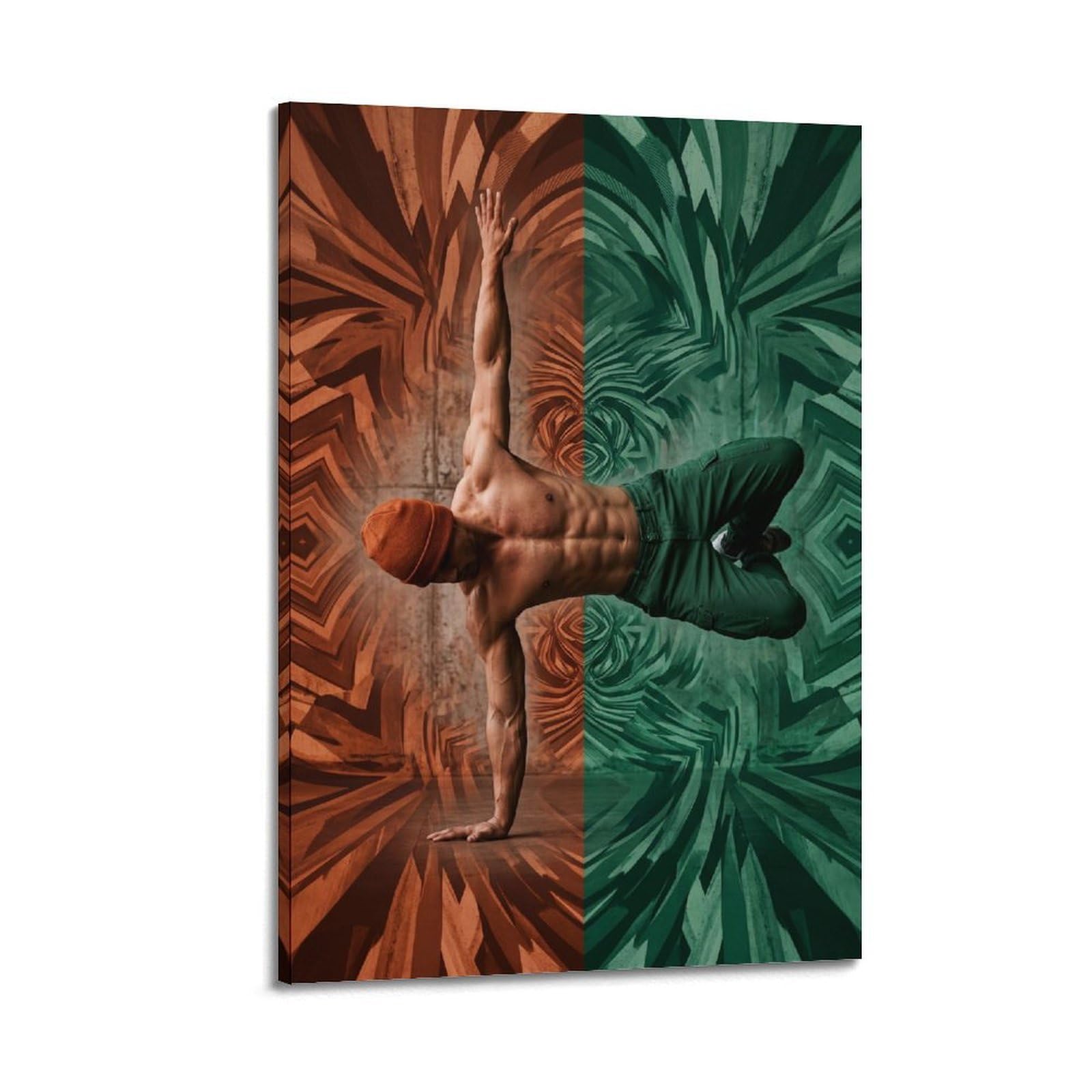 OLYHTR Surreal Dynamic Breakdance Human Strength Poster Modern Decorative Canvas Prints - Ideal Wall Art for Family, Man Cave, Game Room, Boys & Girls Bedroom 24x36inch(60x90cm)