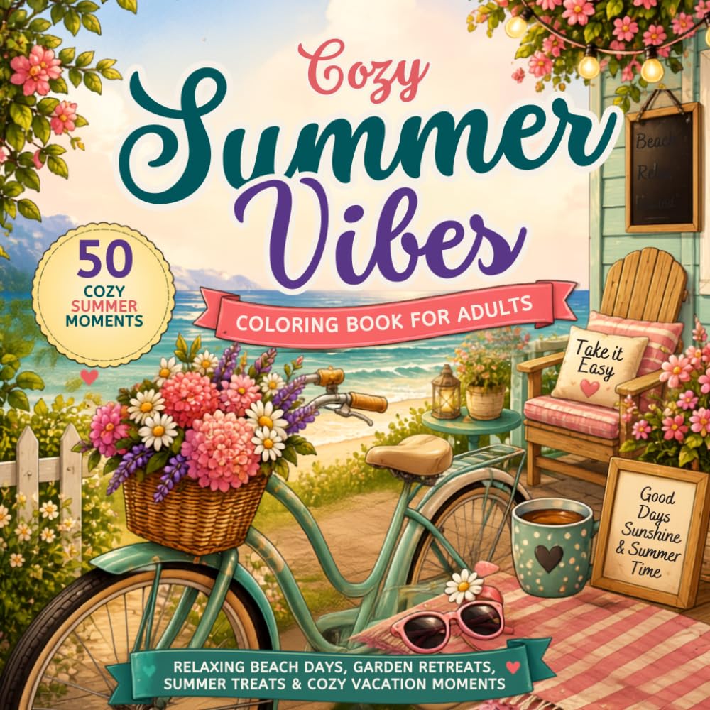 Cozy Summer Vibes: ,50 Relaxing Beach Days, Garden Retreats, Summer Treats & Cozy Vacation Moments