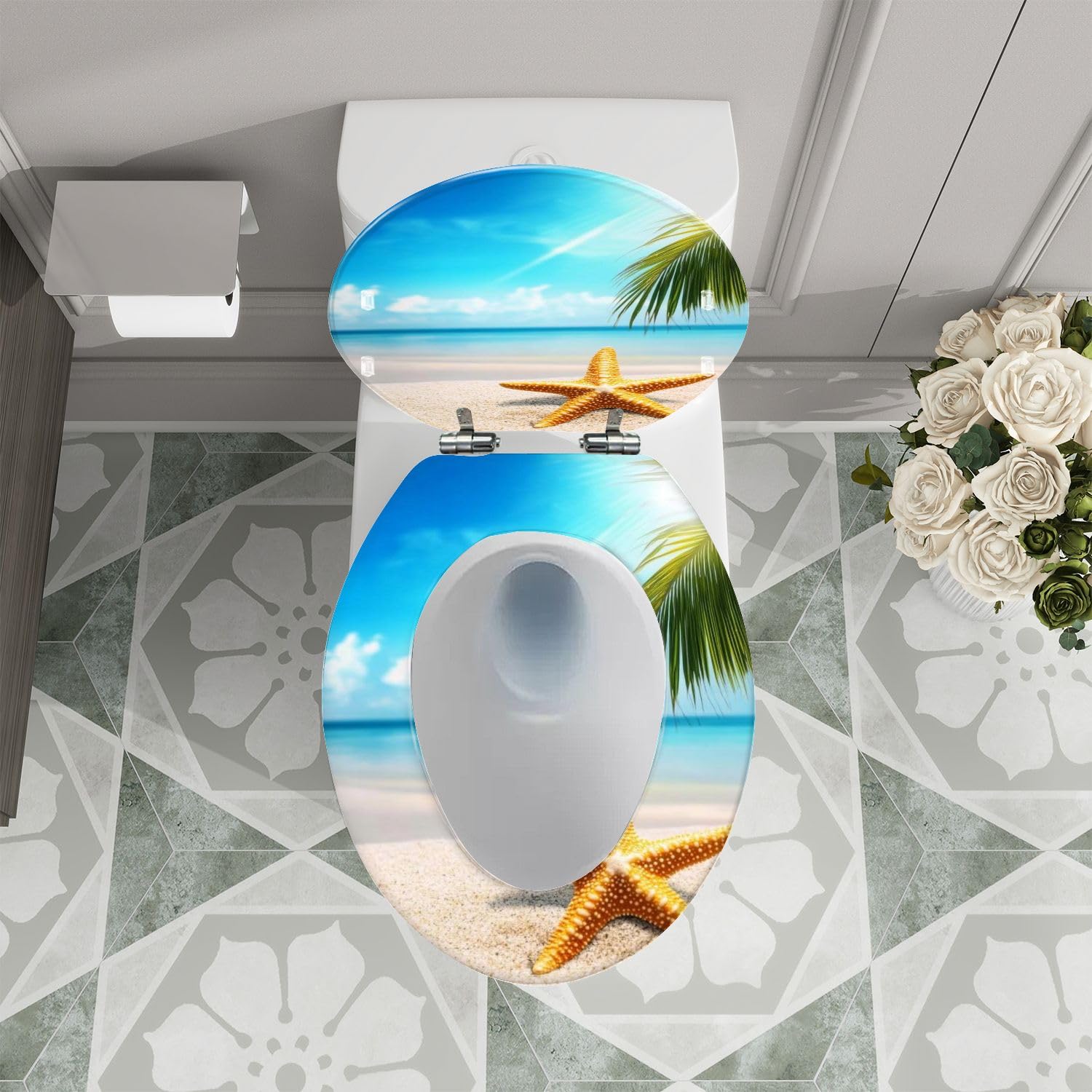 Asiento de inodoro alargado genérico para baño