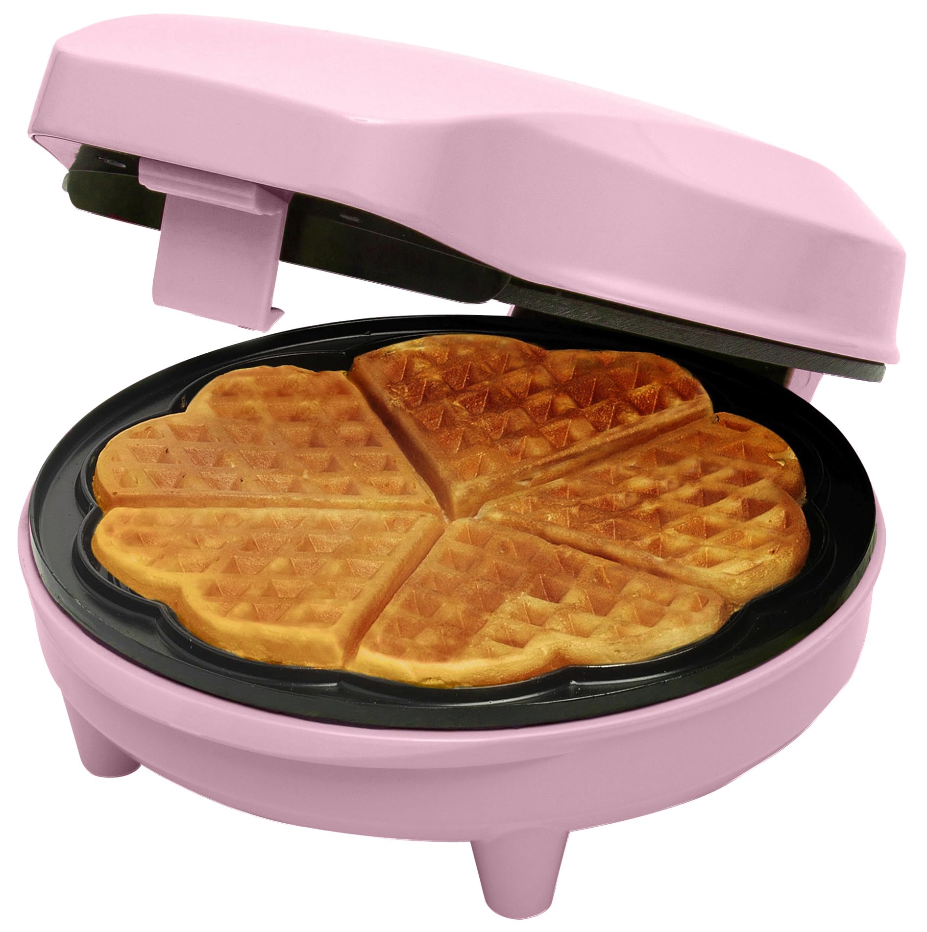 Bestron ASW217BS Waffle Maker, Alloy Steel, Pink