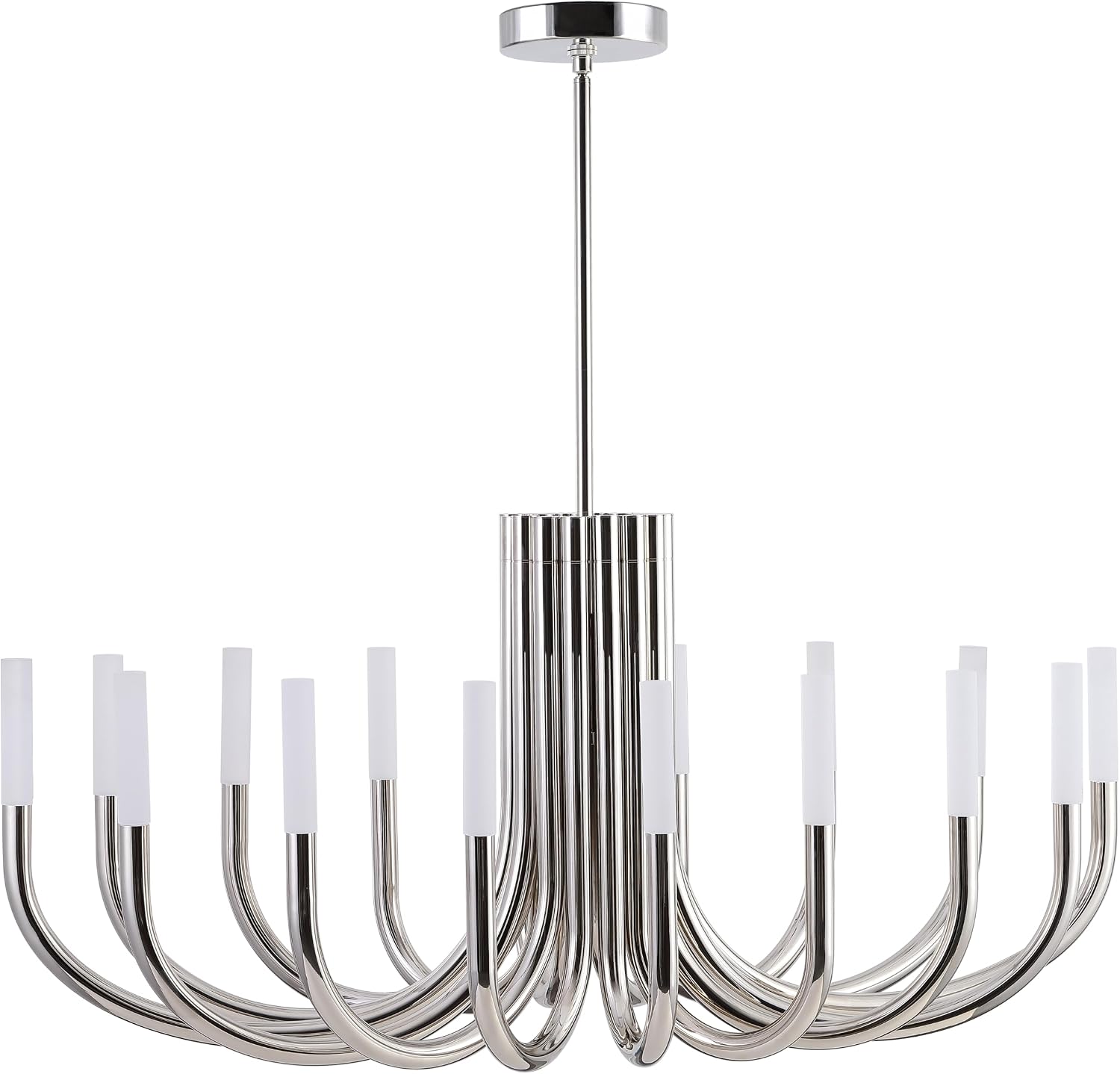 SAFAVIEH Couture Lighting Collection Evonne Silver 12-Light Adjustable Hanging Chandelier Light Fixture (LED Bulbs Included)