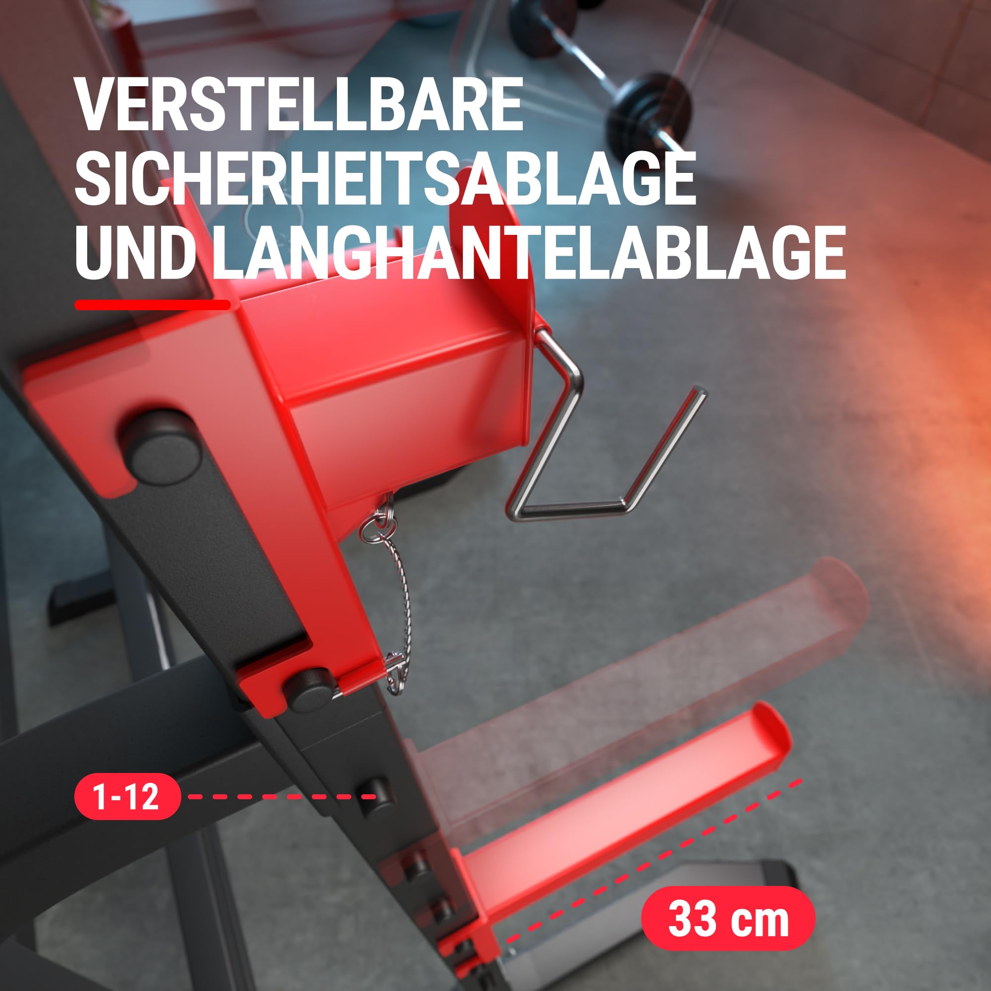 HOP SPORT Kraftturm mit Squat Rack, Kniebeugenständer, Push-Up-Griffen, Dip-Station und Klimmzugstange - robuste Stahlkonstruktion bis 300 kg