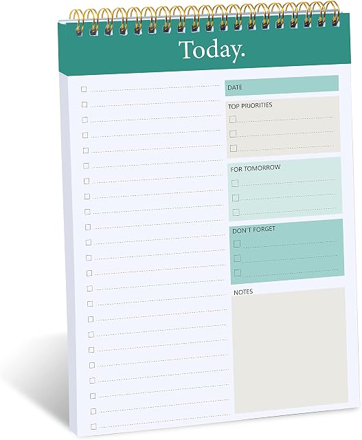 To Do List Notepad - Daily Planner Notepad Undated 52 Sheets Tear Off , 6.5" x 9.8" Planning Pad Checklist Productivity Note Pad for Work and Personal Organized