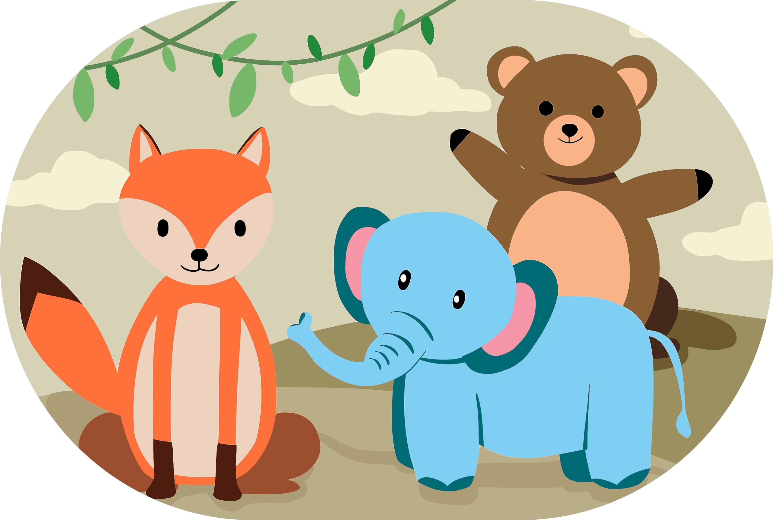 Status Contract Super Water Absorbent Soft Doormat, Quick Dry Dirt Barrier for Home, Bathroom, (38x 58cms) (1, Animal), Silicon, Multicolor, Oval