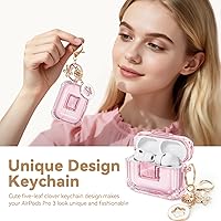 Vista 7 de with Safety Lock,Soft TPU Clear Case with Cute Bling Keychain and Cleaner kit for Women Girls