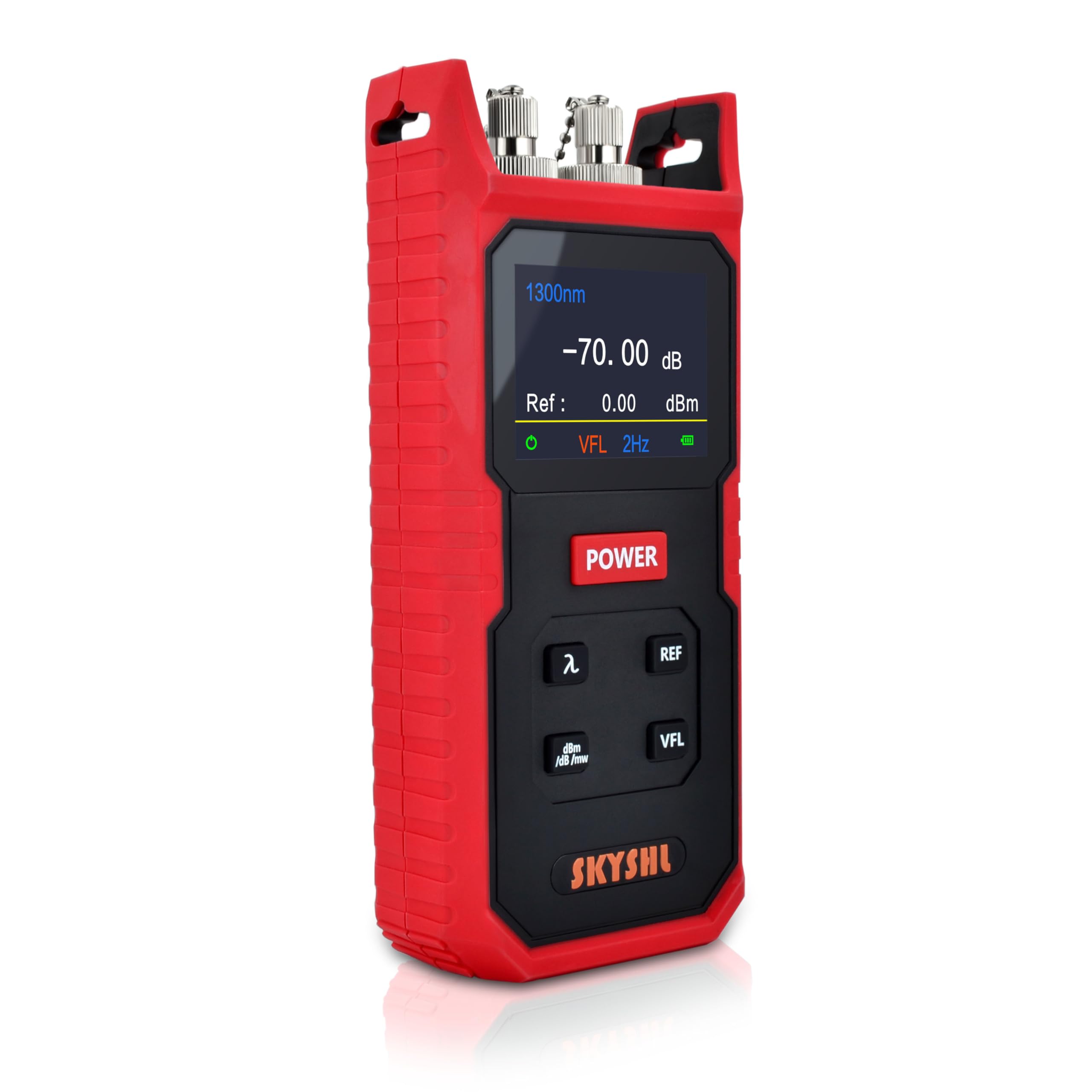 OPM Optisches Leistungsmessgerät 850nm-1700nm -70dBm bis +8dBm VFL 650nm 8km 2,3-Zoll-Farbbildschirm Optical Fiber Power Meter SC FC ST LC