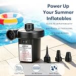 Electric Air Pump, AGPtEK Portable Quick-Fill Air Pump with 3 Nozzles, 4500 Pa 110V AC/12V DC, Perfect Inflator/Deflator Pumps for Outdoor Camping, Inflatable Cushions, Air Mattress Bed, Swimming Ring