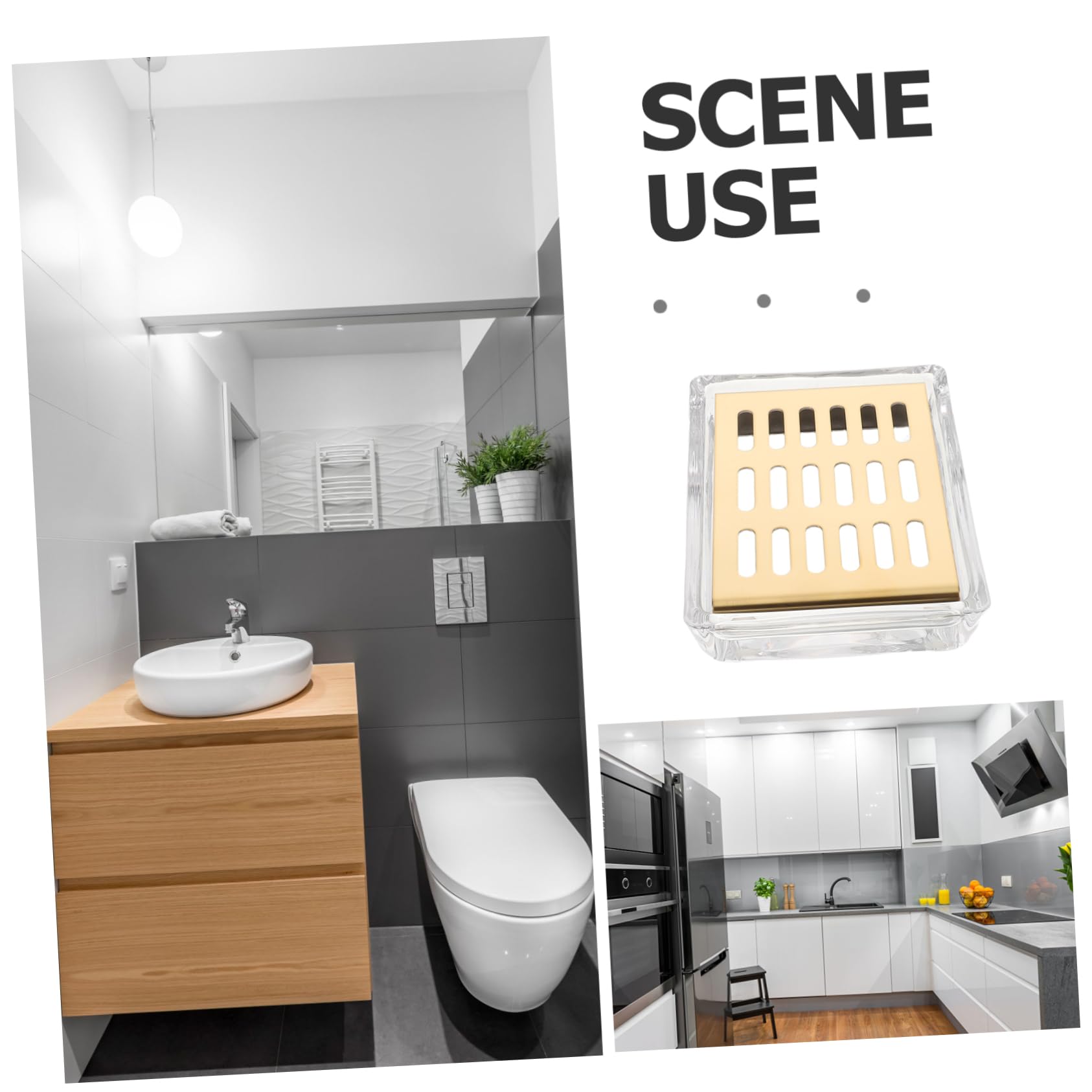 Jabonera de Vidrio Transparente Drenaje Automático Doble Capa, y Bandeja de Acero Inoxidable, Forma Rectangular para Baño y Encimera