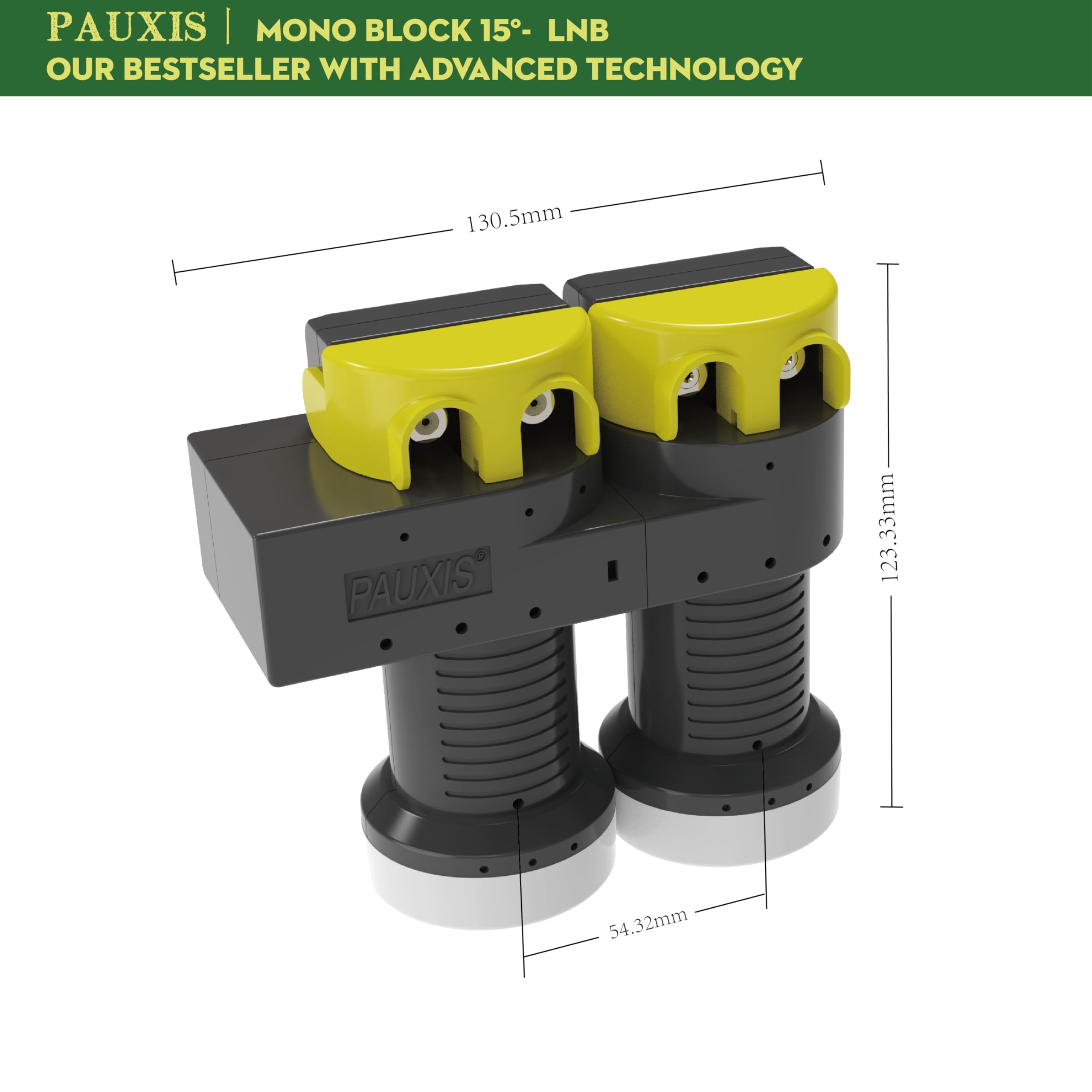 Monoblock LNB Twin universel 15°