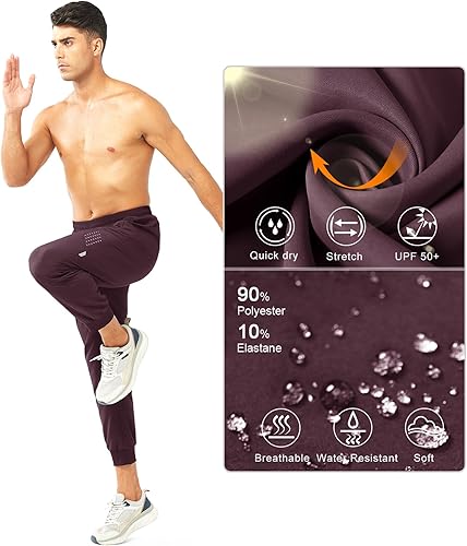 Vista 6 de NORTHYARD Pantalones deportivos para correr para hombre, ligeros, de secado rápido, para gimnasio, deportes activos, entrenamiento en pista