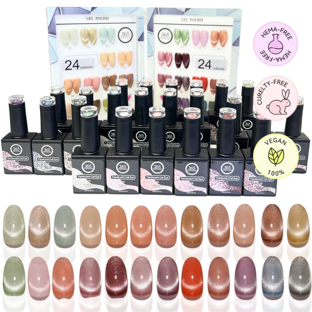 365 Nail System 15ml 5oz Translucent Cat Eye - Crystal Cat Eye- Ice Cat Eye Gel Nail Polish