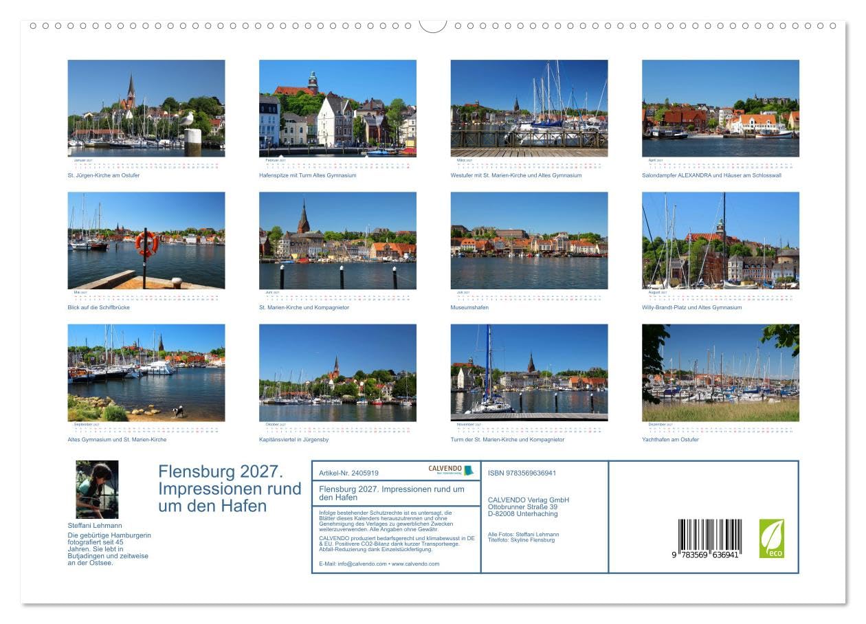 CALVENDO - Flensburg 2027. Impressionen rund um den Hafen (hochwertiger Premium Wandkalender 2027 DIN A2 quer), Kunstdruck in Hochglanz: Maritime Fotoimpressionen von Flensburg und ihrem Hafen.