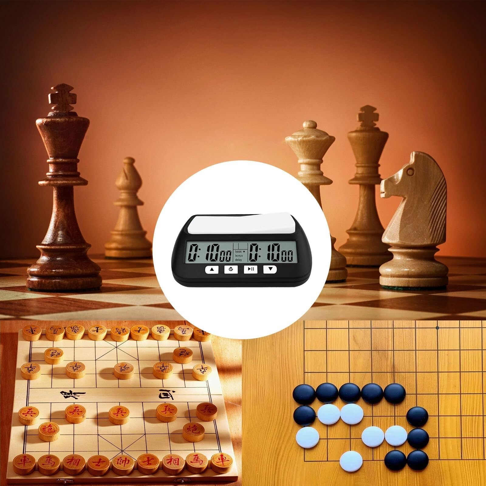Horloge d'échecs numérique, minuterie électronique professionnelle avec alarme, multifonction portable avec compte à rebours, bonus, fonctions de retard, pour international Horloge d'échecs numérique, minuterie électronique professionnelle avec alarme, multifonction portable avec compte à rebours, bonus, fonctions de retard, pour international