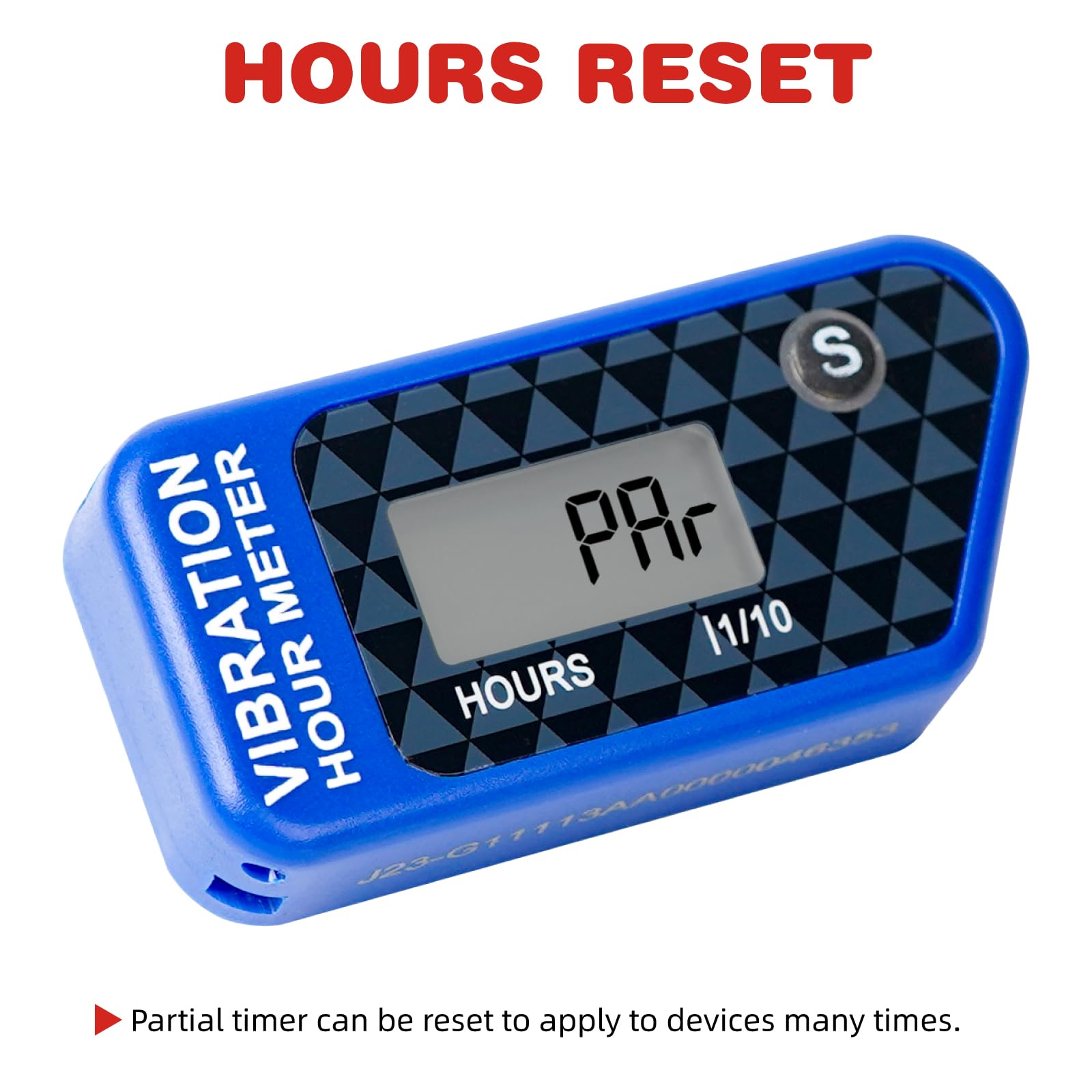 Sans Fil Vibration Compteur Horaire RéInitialisable Minuterie De Maintenance, De L'Utilisateur De L'Utilisateur pour Tondeuse à Gazon TronçOnneuse VéLo Tout-Terrain Moto Marine (bleu)