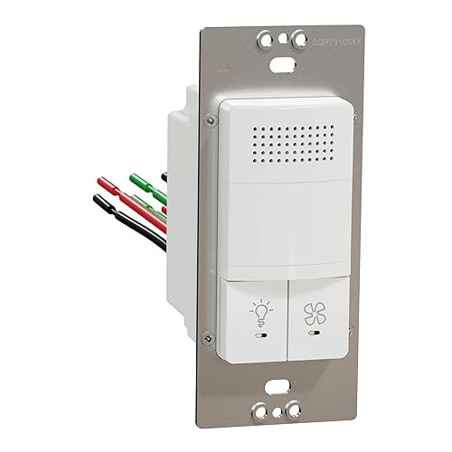 Square D Serie X Dual Humedad PIR Movimiento OccupancyVacante Sensor Luz y Control del ventilador 3 Amp Single-Pole1 Vía Blanco Mate