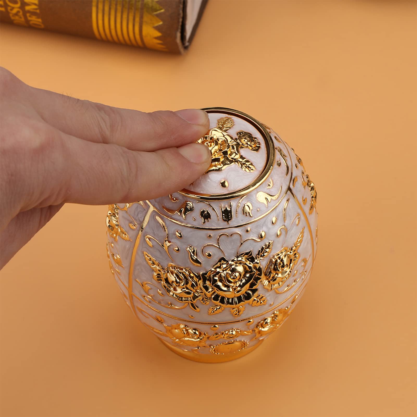 Toothpick Dispenser, Toothpick Holder Dispenser, Portable Toothpick Holder for Desk Office(Golden Bai Jinhua)