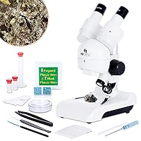 Vista 1 de AmScope - Microscopio estéreo portátil todo en uno de lujo 30X con doble iluminación LED y kit de accesorios - SE122