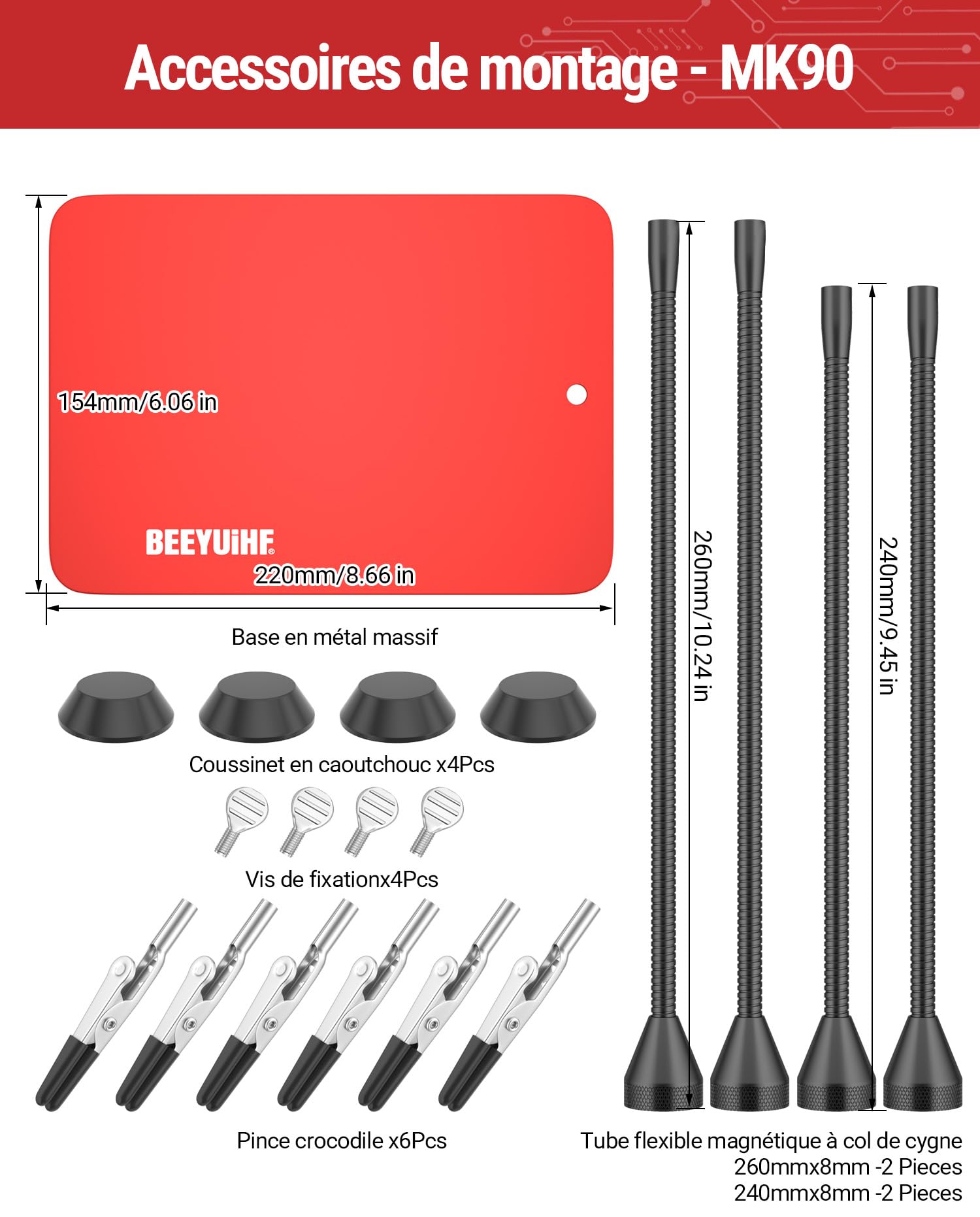 Troisieme Main pour Fer à souder avec 4 Bras Magnétique Flexibles Souder pour Réparation, Électronique, Modelisme, Créatifs, Bijoux, Atelier Hobby