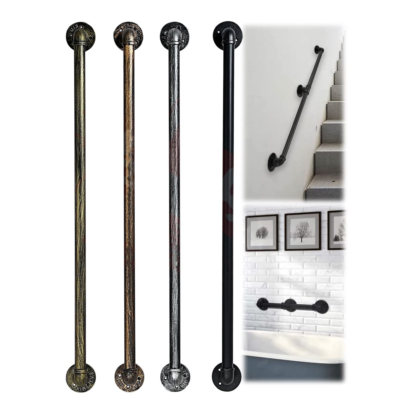 Buy AILILI Stair Railing Handrail Kit PreAssembled,Industrial Pipe