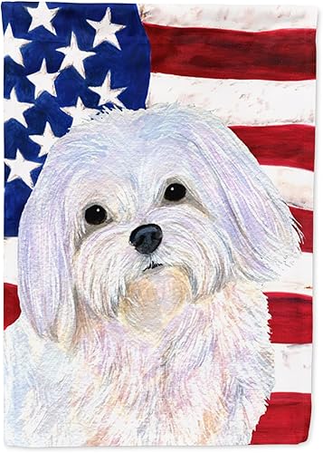 Miniatura 61 de Caroline's Treasures SS4017GF Bandera de Estados Unidos con Bulldog Inglés para jardín, bandera decorativa para patio exterior, patio, parterres,