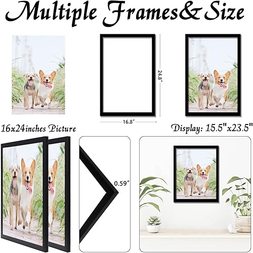 Vista 84 de Juego de 5 portarretratos de 10 x 14 pulgadas, marcos de fotos blancos de alta transparencia para galería de pared horizontal de escritorio vertical