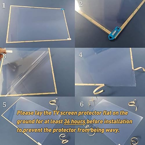 Miniatura 5 de Protector de pantalla de TV anti UV para 43 pulgadas, para interiores y exteriores, antirreflejos, pantalla antiluz azul, película esmerilada,