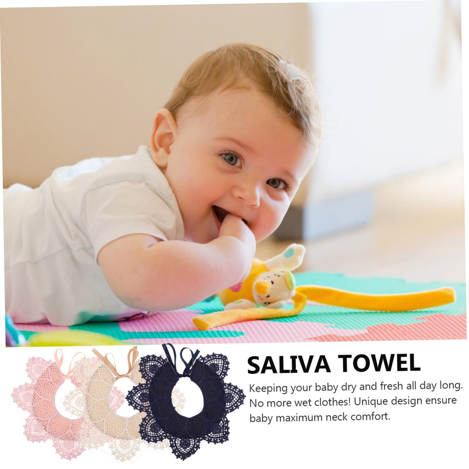 Bavaglini Bandana Neonata 3 Pezzi in Cotone per Saliva