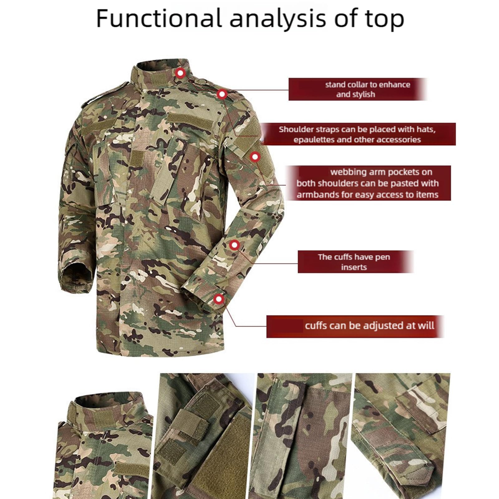 Tuta da allenamento traspirante traspirante misto cotone mimetico abbigliamento per sport all'aria aperta trekking campeggio escursionismo misto cotone mimetico allenamento