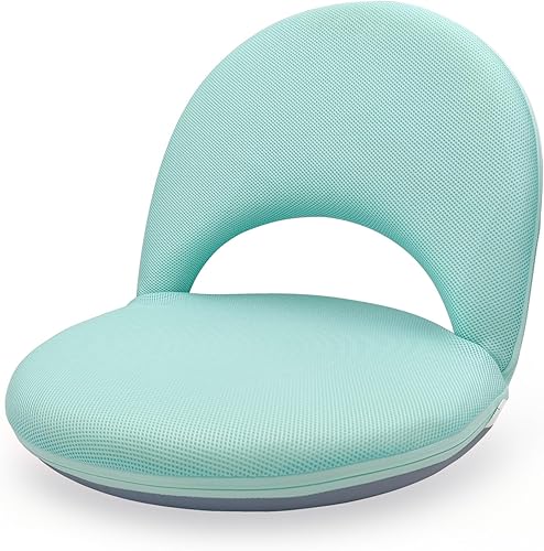 Silla de suelo, silla plegable acolchada para juegos, asiento de piso ajustable de 5 posiciones con soporte de respaldo para niños y adultos, ideal