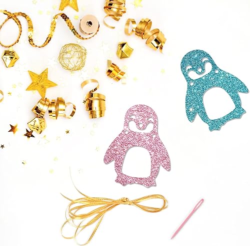 Miniatura 3 de Deloklte Waddle It Be - Cartel de pingüino para baby shower, revelación de género, decoración de banderines para fiesta de niño o niña, suministros