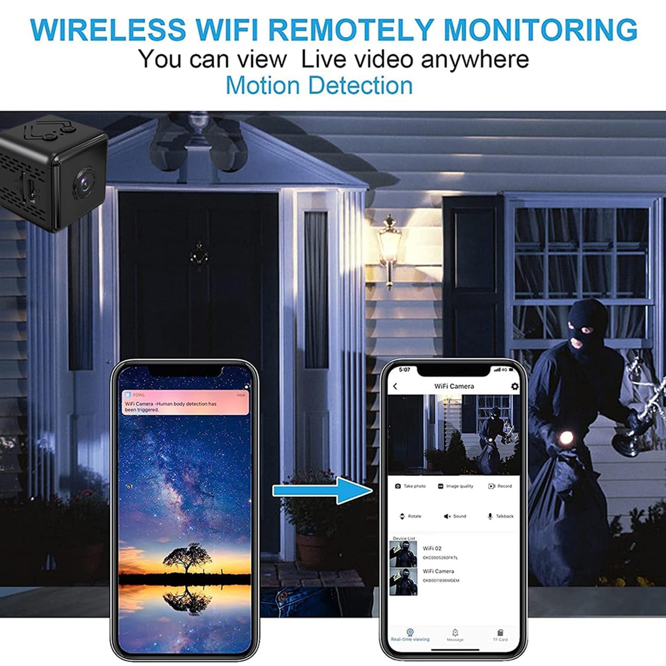 Mini kamera WIFI 4K Full HD domowa kamera bezpieczeństwa noktowizor mikro kamera wykrywanie ruchu wideo zdalny monitor