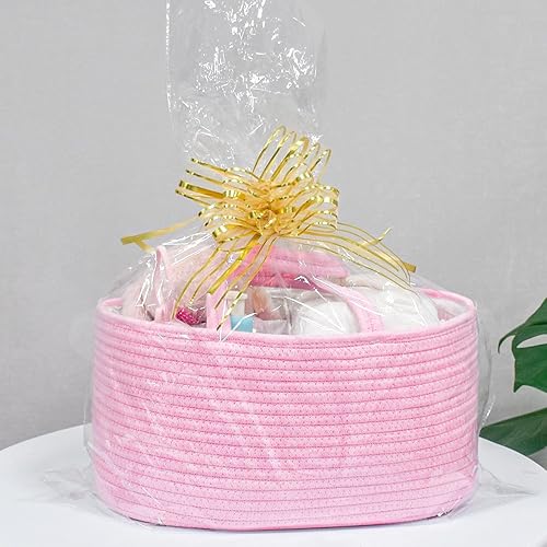 Miniatura 3 de ABenkle Organizador de pañales, cesta de bebé de cuerda de algodón rústico bohemio, organizador de cambiador para almacenamiento de pañales y baby