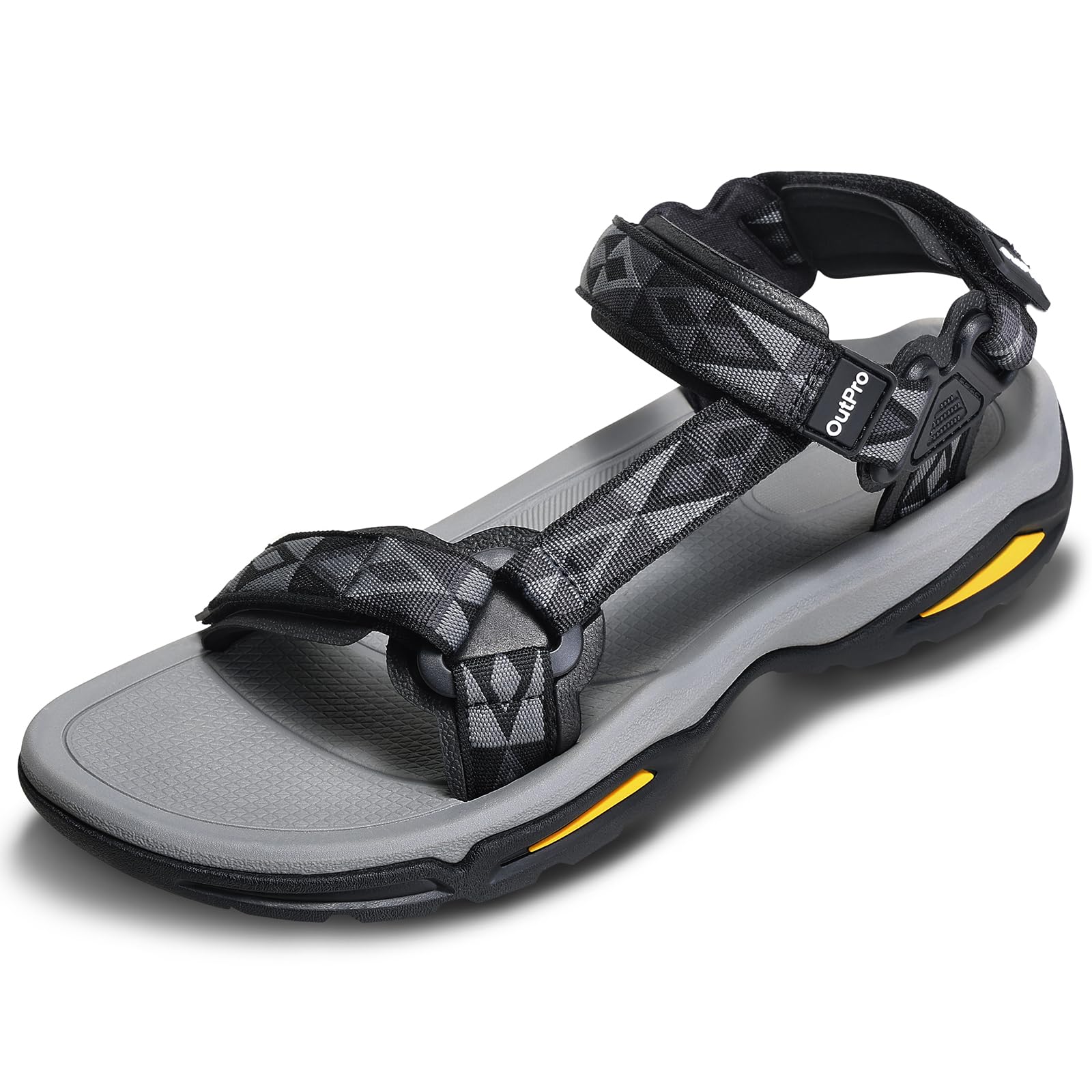 OutPro Damen Sport-& Outdoor Sommerschuhe Flach Atmungsaktiv Trekking-& Wandersandalen, Sport-Sandalen mit Fußgewölbeunterstützung, Strand, Reisen, sportlich