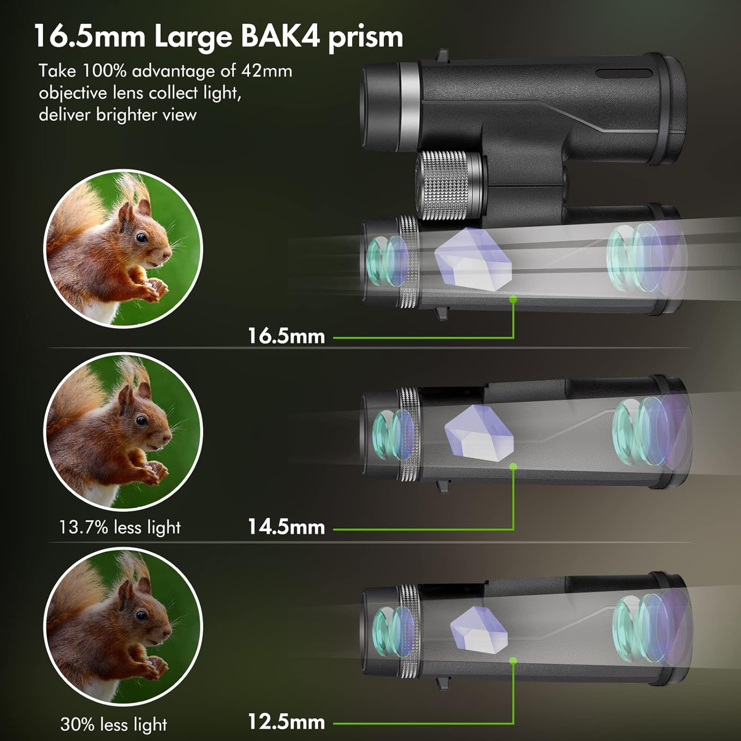 12x42 High Definition Binoculars for Adults, Waterproof Fogproof Binoculars with Low Light Night Vision, Durable and Clear FMC BAK4 Prism Lens, for Bird Watching Hunting Hiking Sightseeing : Electronics