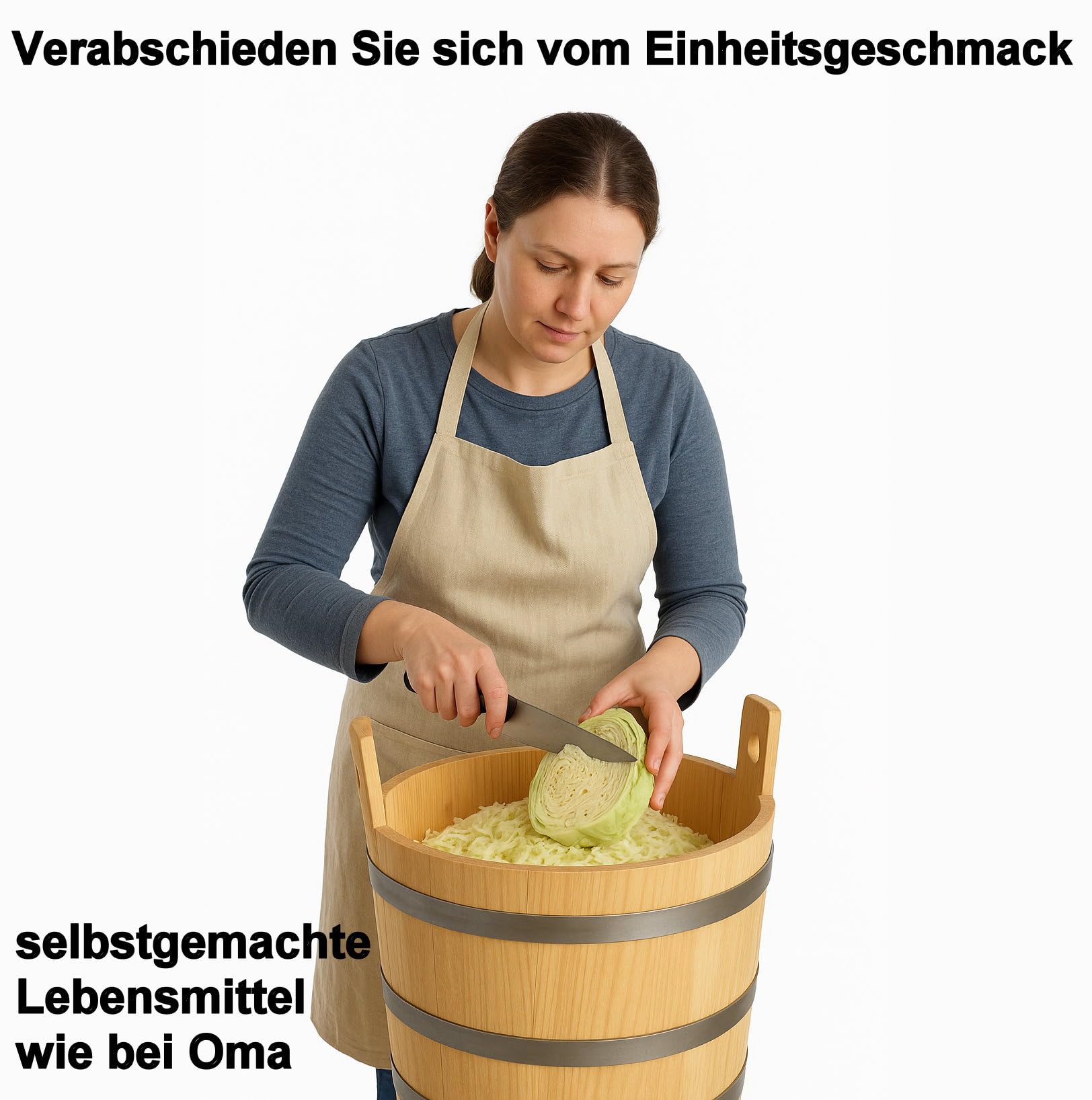 Krautfass Holz Pökelfass Surfass 17 l Fleischfass Sauerkrautfass Farbe mit Spindel und zweitem Boden …
