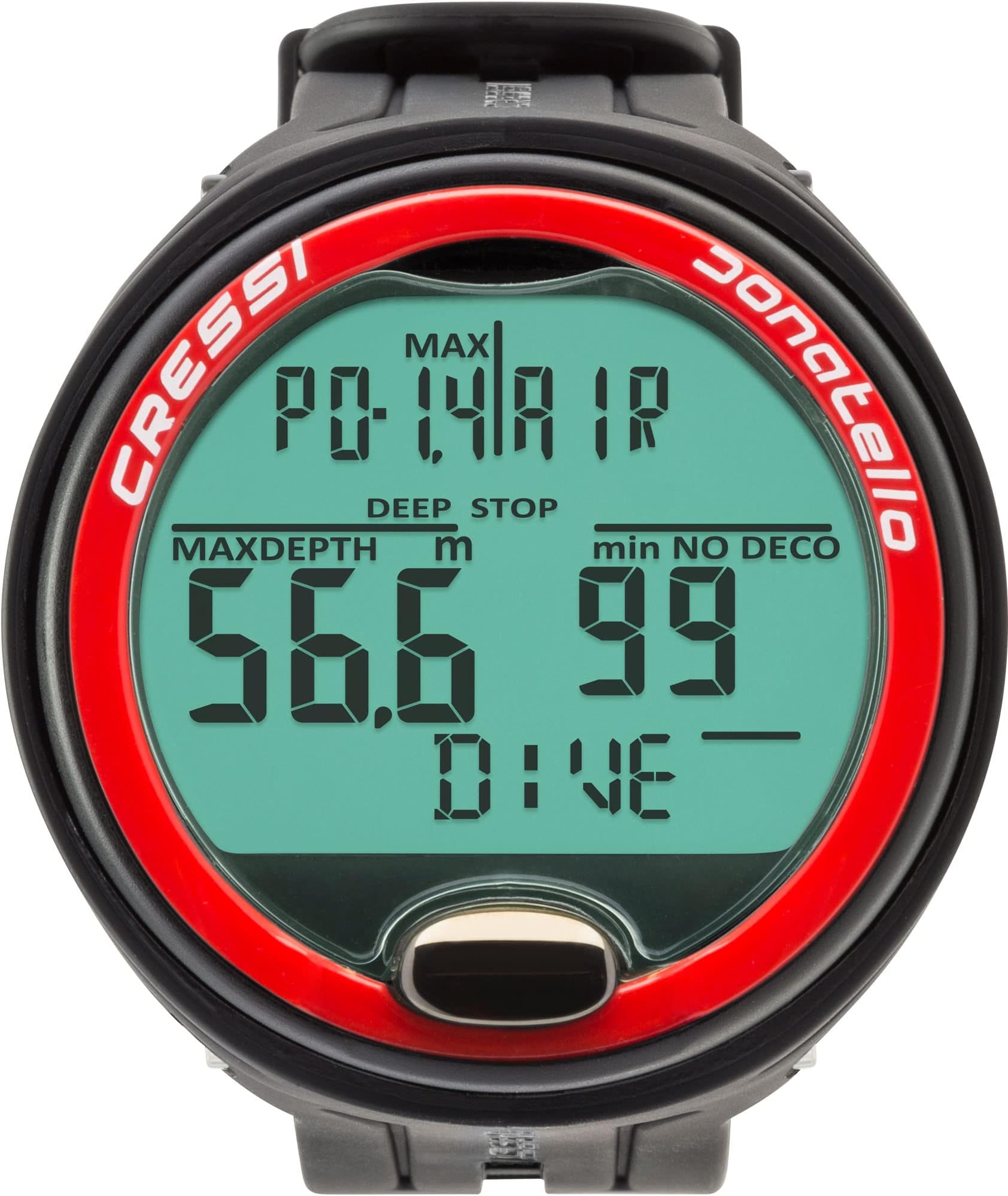 CRESSI Donatello Diving Computer Black/red - Professional Wrist Diving and Apnea Dive Computer, Black/Red, One Size, Unisex Adult