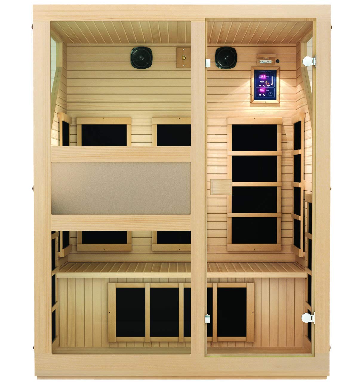 JNH Lifestyles Ensi 3 Person Ultra-Low EMF Far Infrared Sauna in Canadian Hemlock